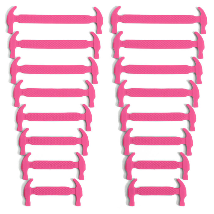 Hot Pink Elastiske Silikone Snørebånd (No-Tie)